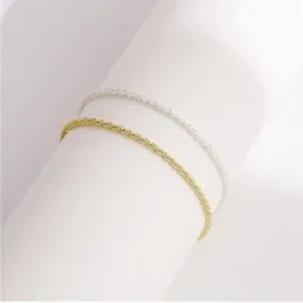 SILVER 14k Silver Plated Shiny Rope Bracelet